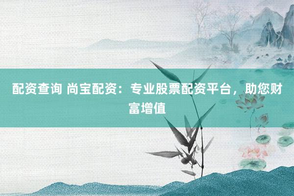 配资查询 尚宝配资：专业股票配资平台，助您财富增值