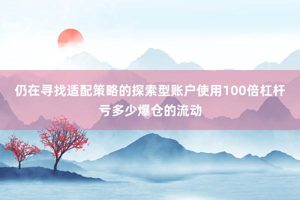 仍在寻找适配策略的探索型账户使用100倍杠杆亏多少爆仓的流动