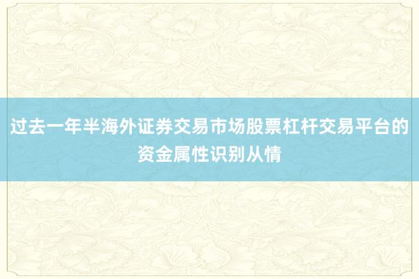 过去一年半海外证券交易市场股票杠杆交易平台的资金属性识别从情