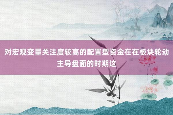 对宏观变量关注度较高的配置型资金在在板块轮动主导盘面的时期这