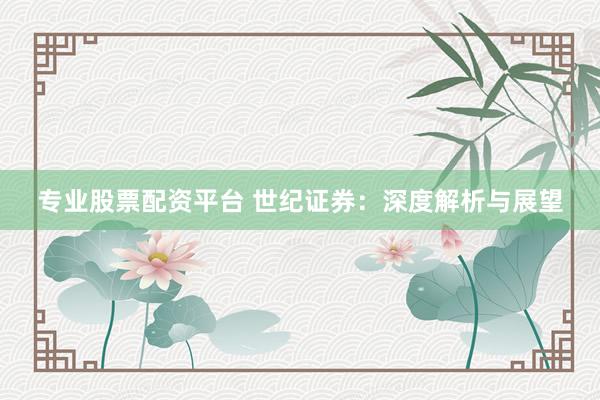 专业股票配资平台 世纪证券：深度解析与展望