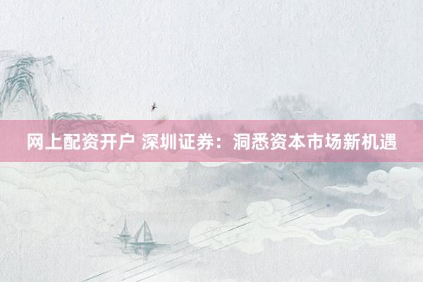 网上配资开户 深圳证券：洞悉资本市场新机遇