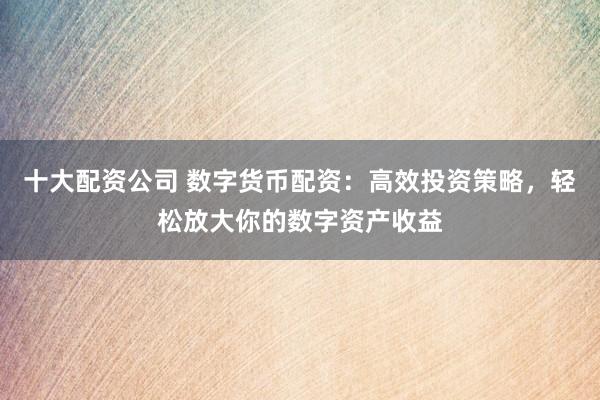 十大配资公司 数字货币配资:高效投资策略,轻松放大你的数字资产收益