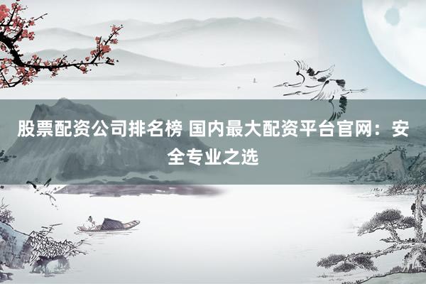 股票配资公司排名榜 国内最大配资平台官网：安全专业之选
