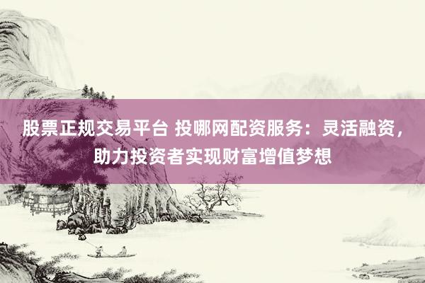 股票正规交易平台 投哪网配资服务:灵活融资,助力投资者实现财富增值梦想